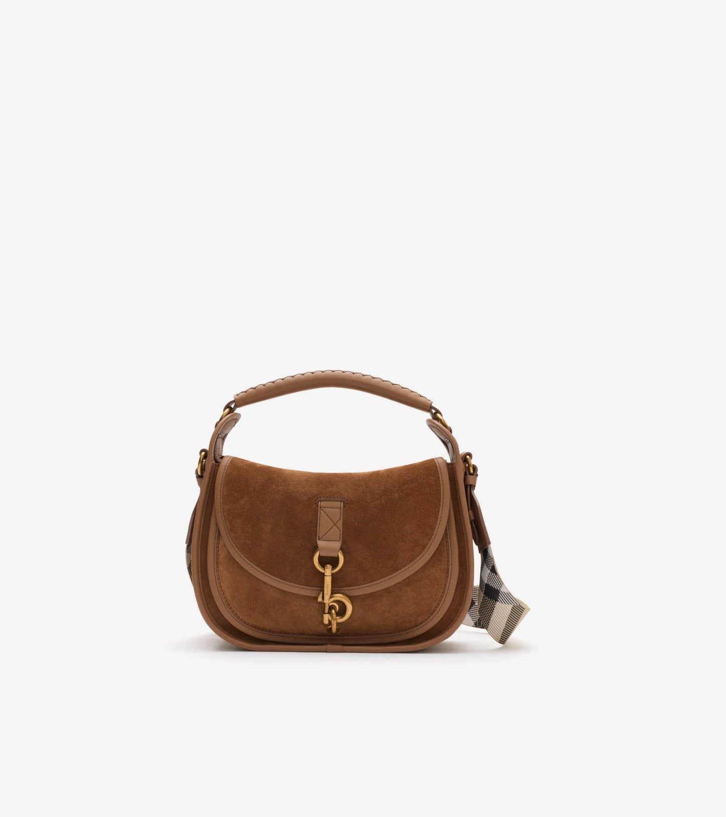 Small B Clip Messenger Bag in Mushroom beige