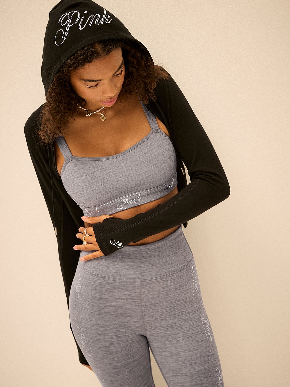 PINK Relay™ Ruched Foldover Flare Leggings