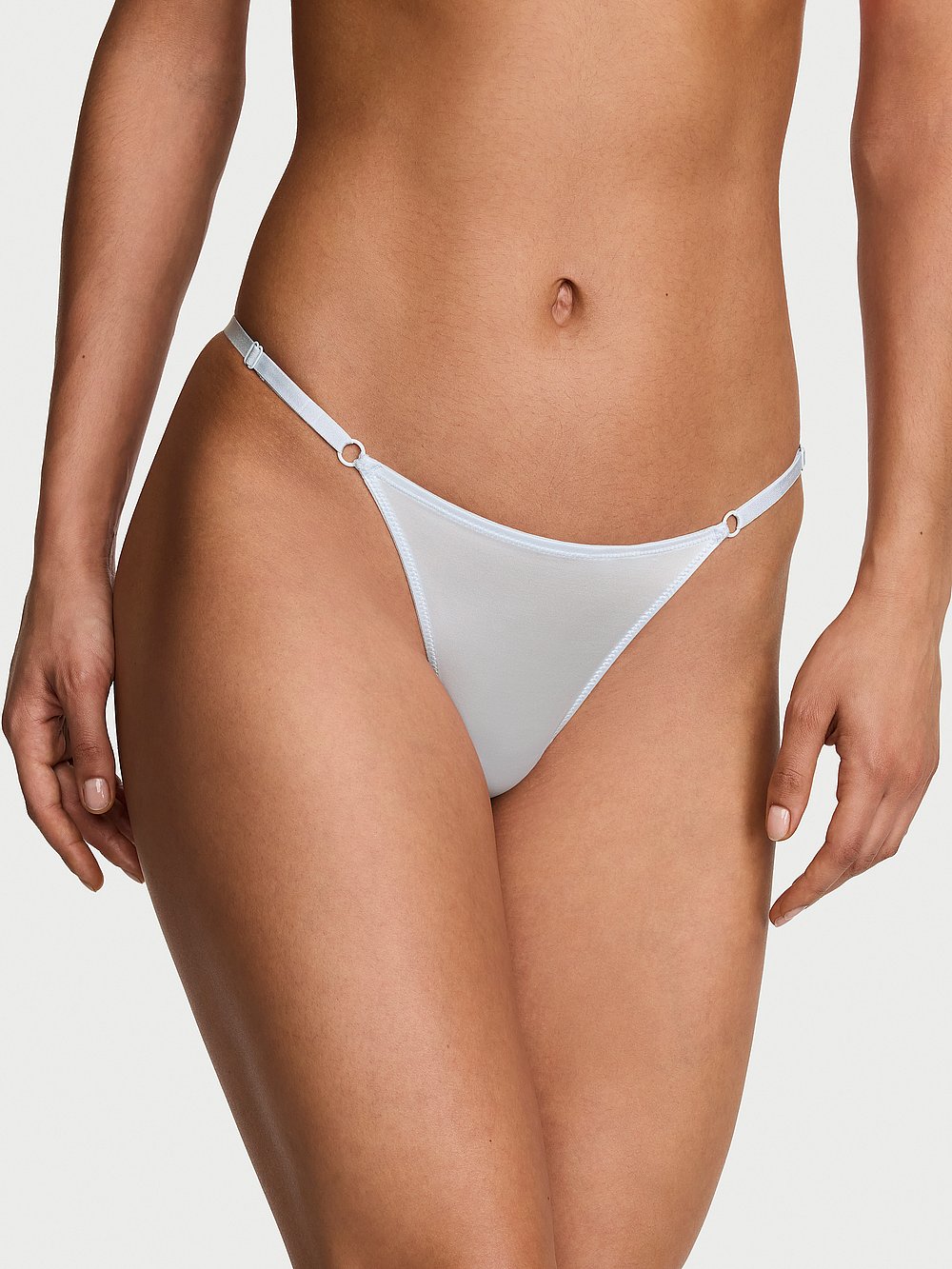 Tease Strappy Heart Embroidery Peekaboo V-String Panty