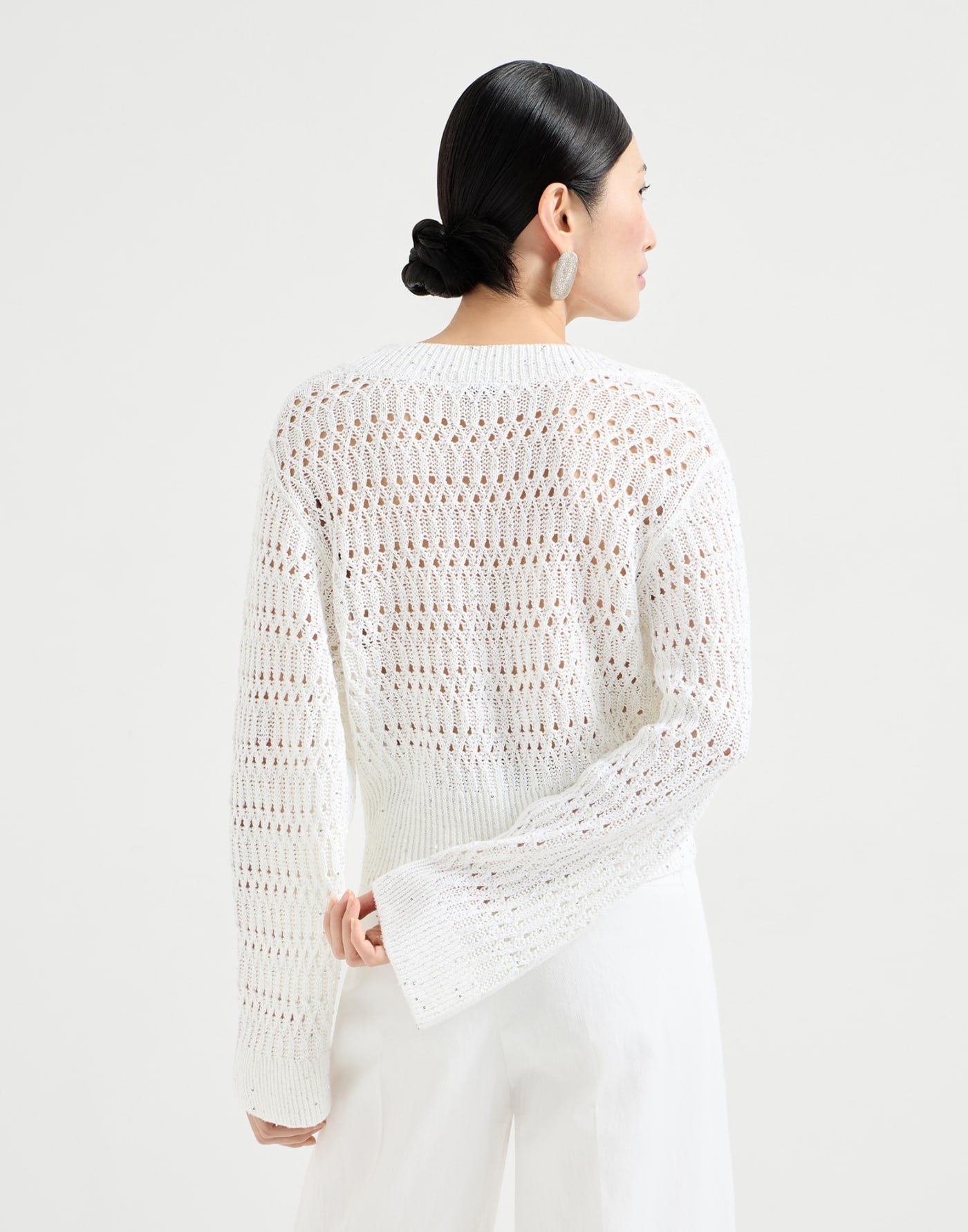 Linen dazzling braids sweater