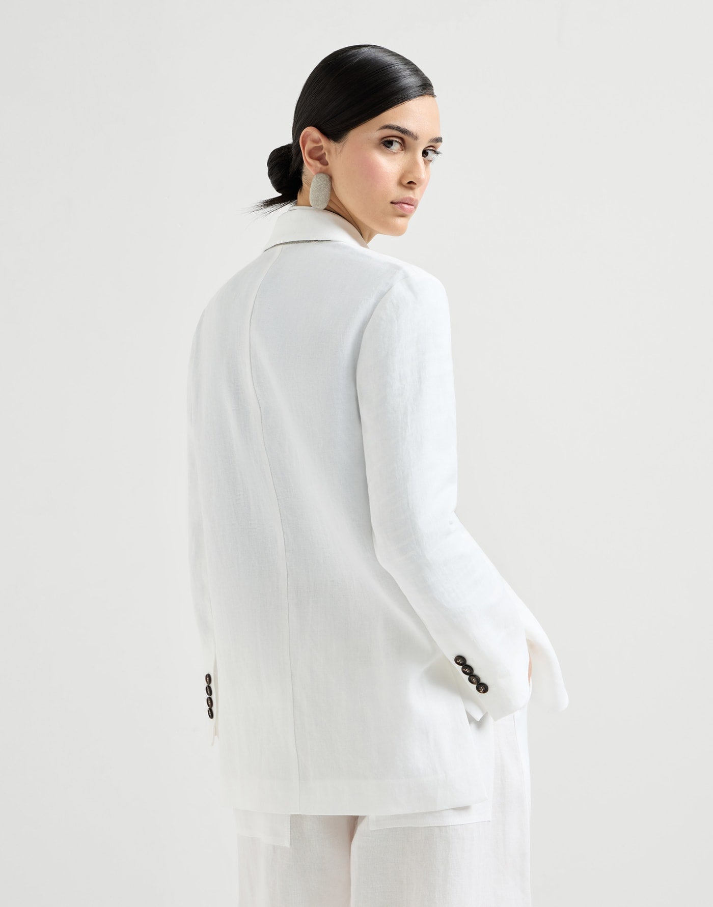 Cotton blazer with monili