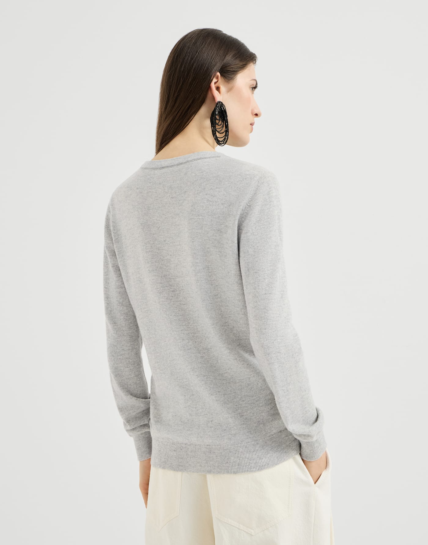 Cashmere sweater with monili