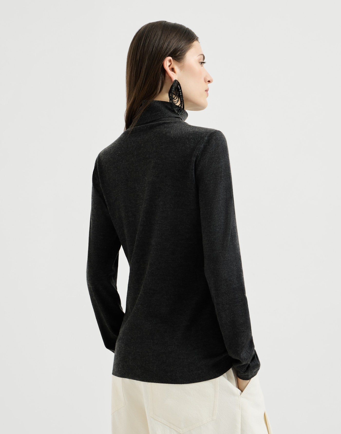 Cashmere and silk lightweight turtleneck sweater