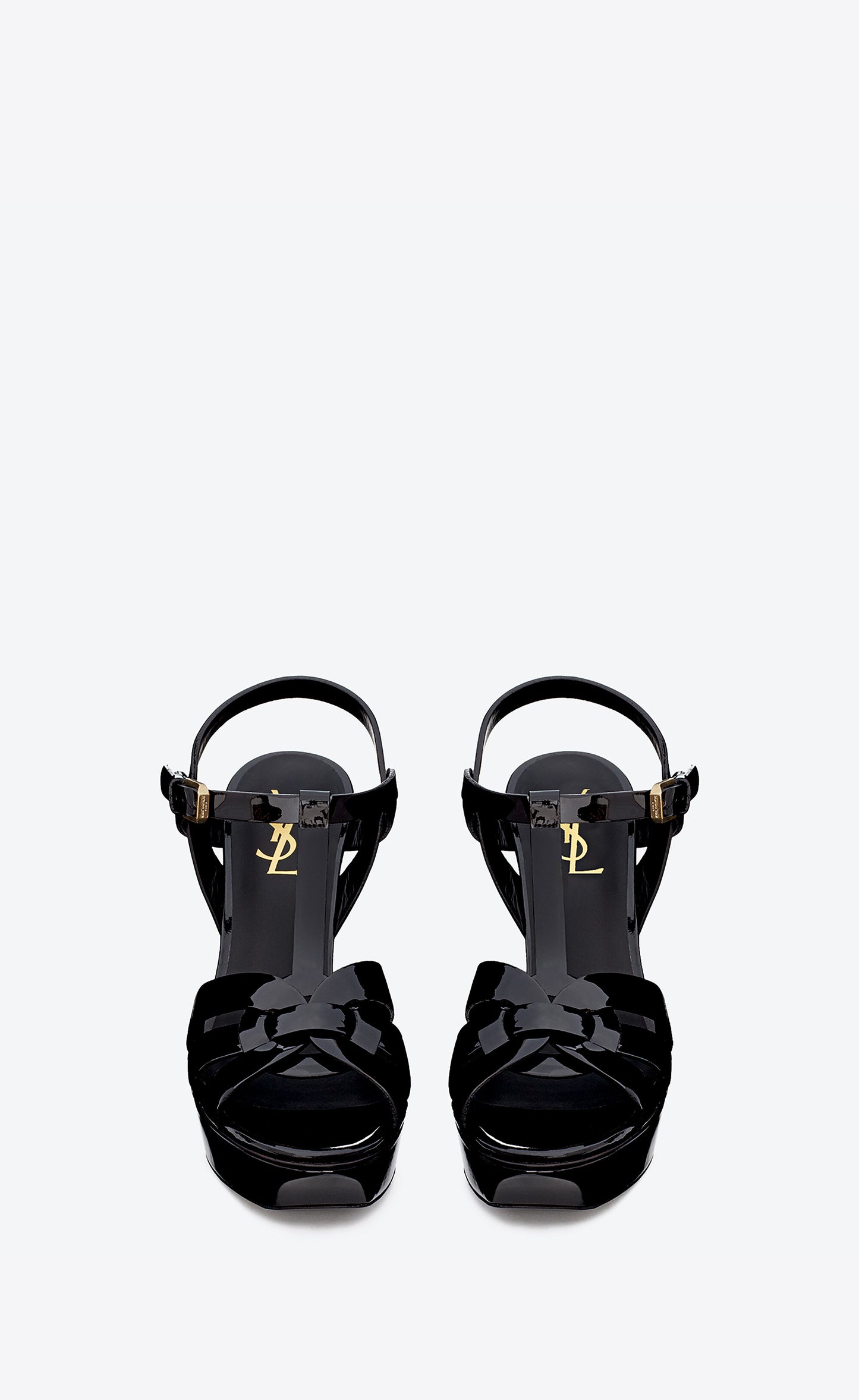 TRIBUTE platform sandals in patent leather