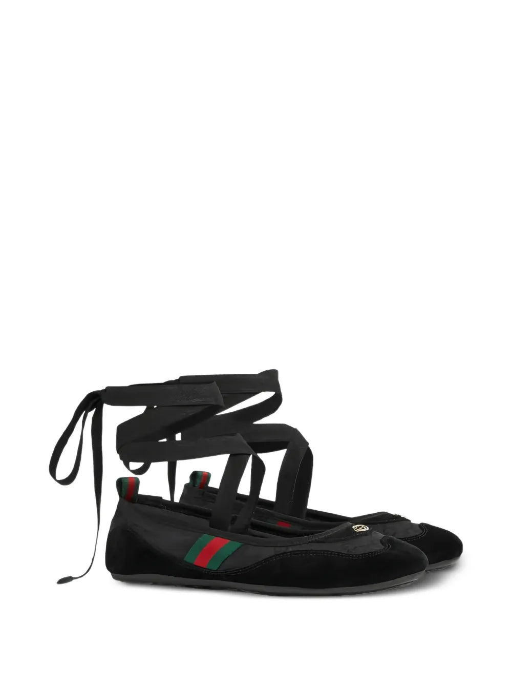 ribbon striped ballet flats