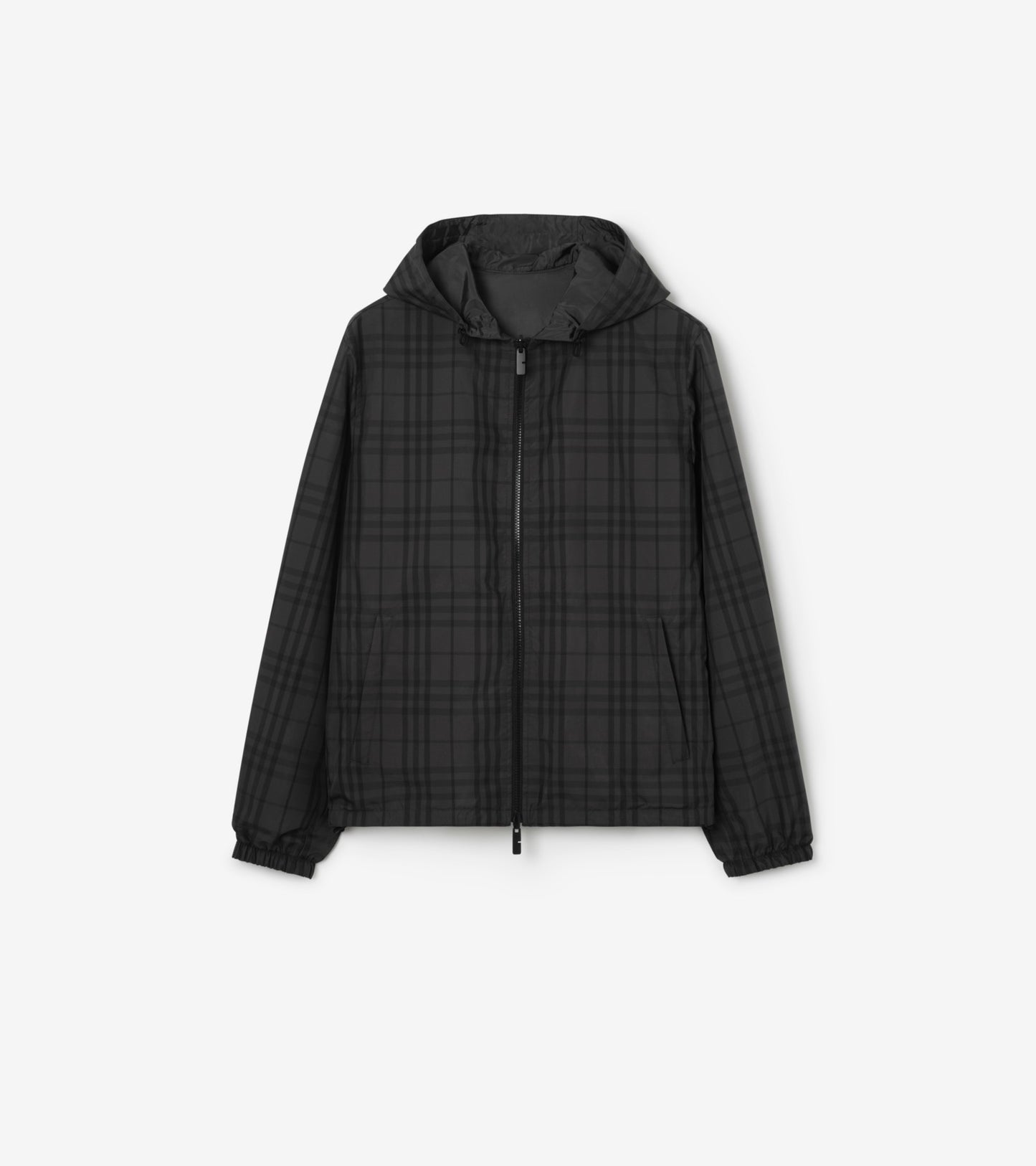 Reversible Check Newport Hooded Jacket in Pilot blue