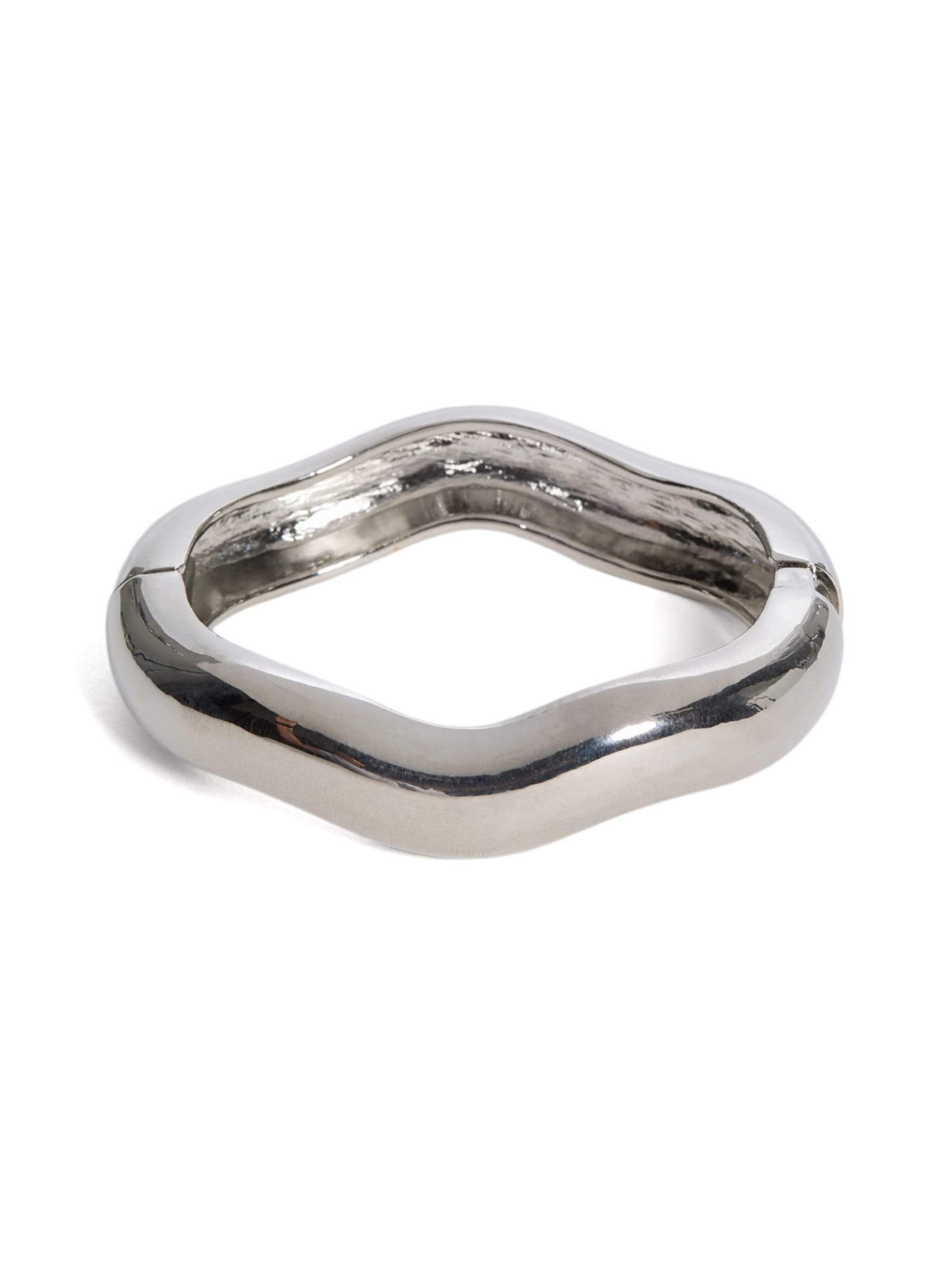 Silver-Tone Hinge Bangle