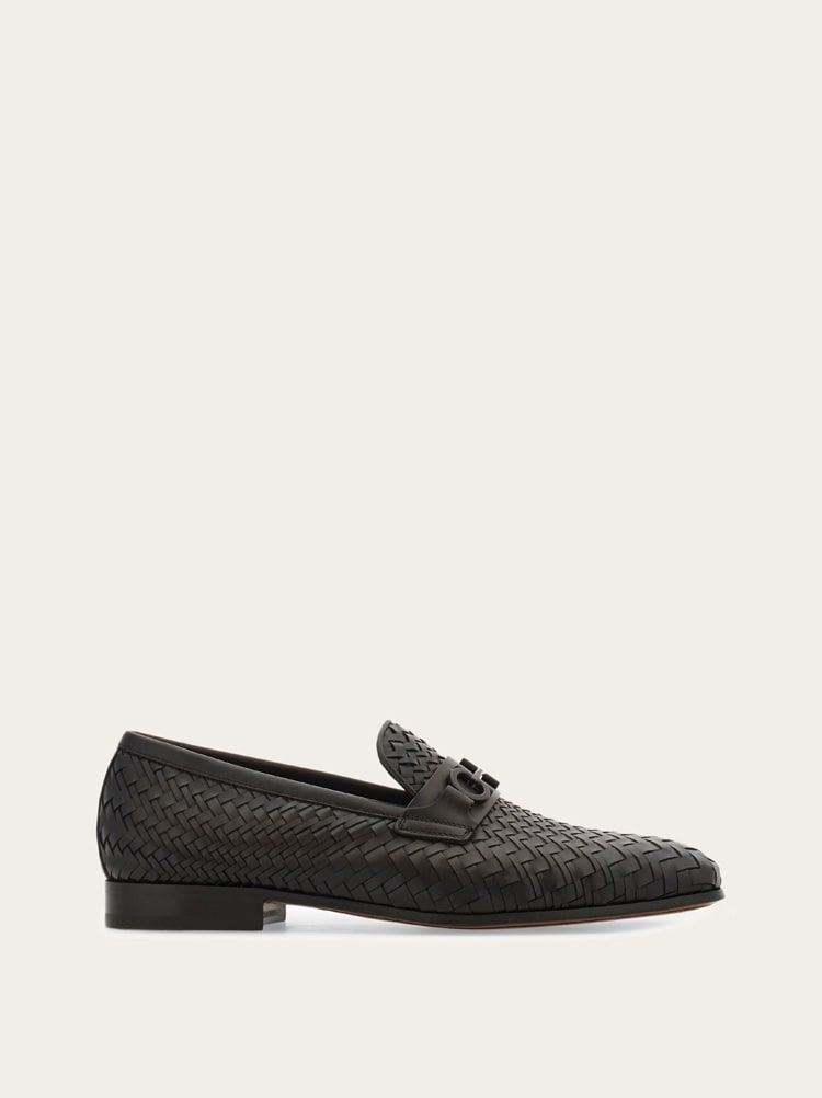 Moccasin with braid Gancini ornament