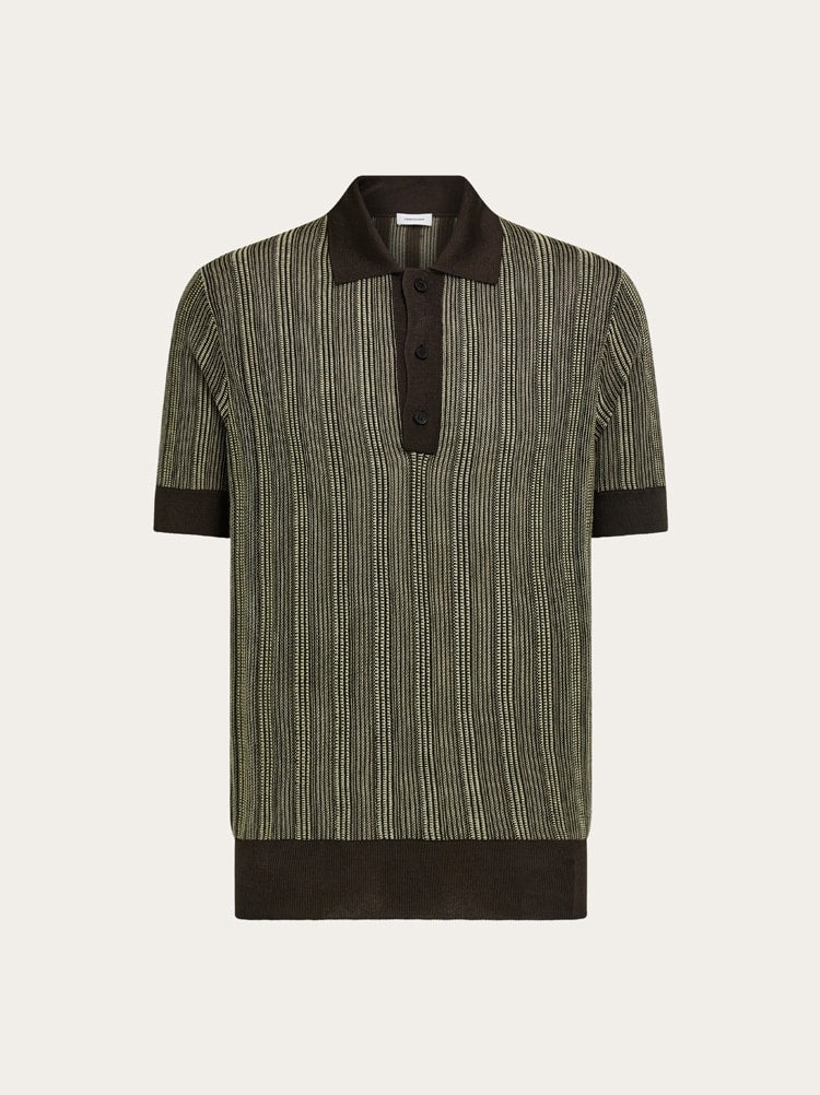 Short sleeve knitted polo