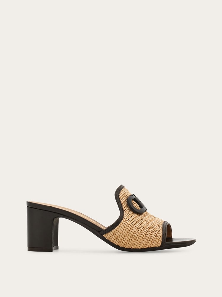 Gancini ornament mid-heel slide