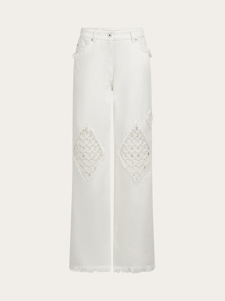 Jeans with frayed detail