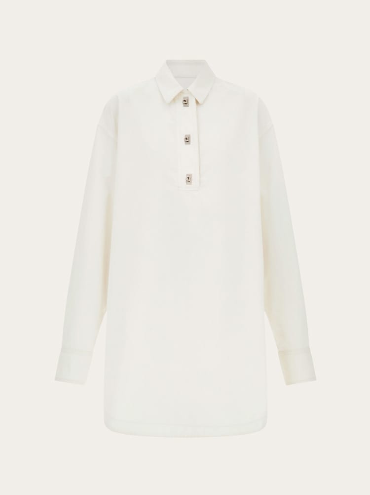 Cotton and silk shirt dress