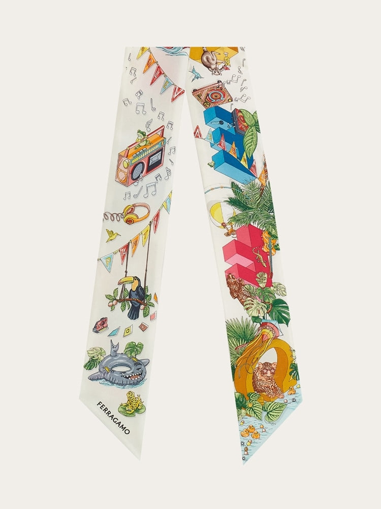 Jungle Party print silk mini bandeau