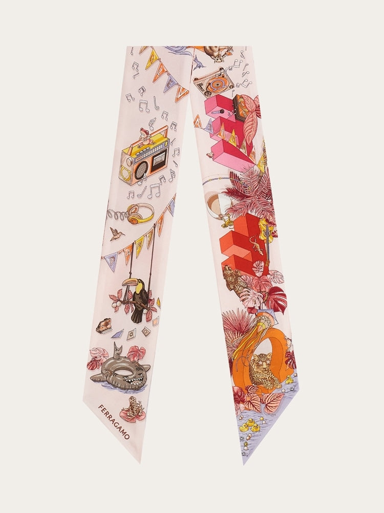Jungle Party print silk mini bandeau