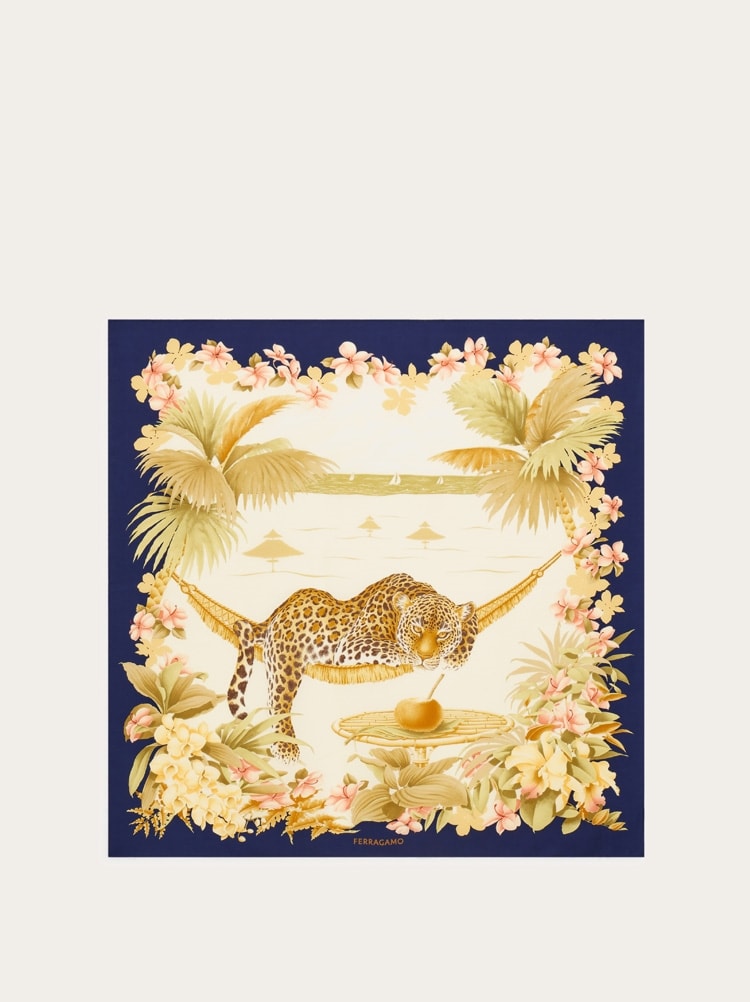 Jungle print silk scarf