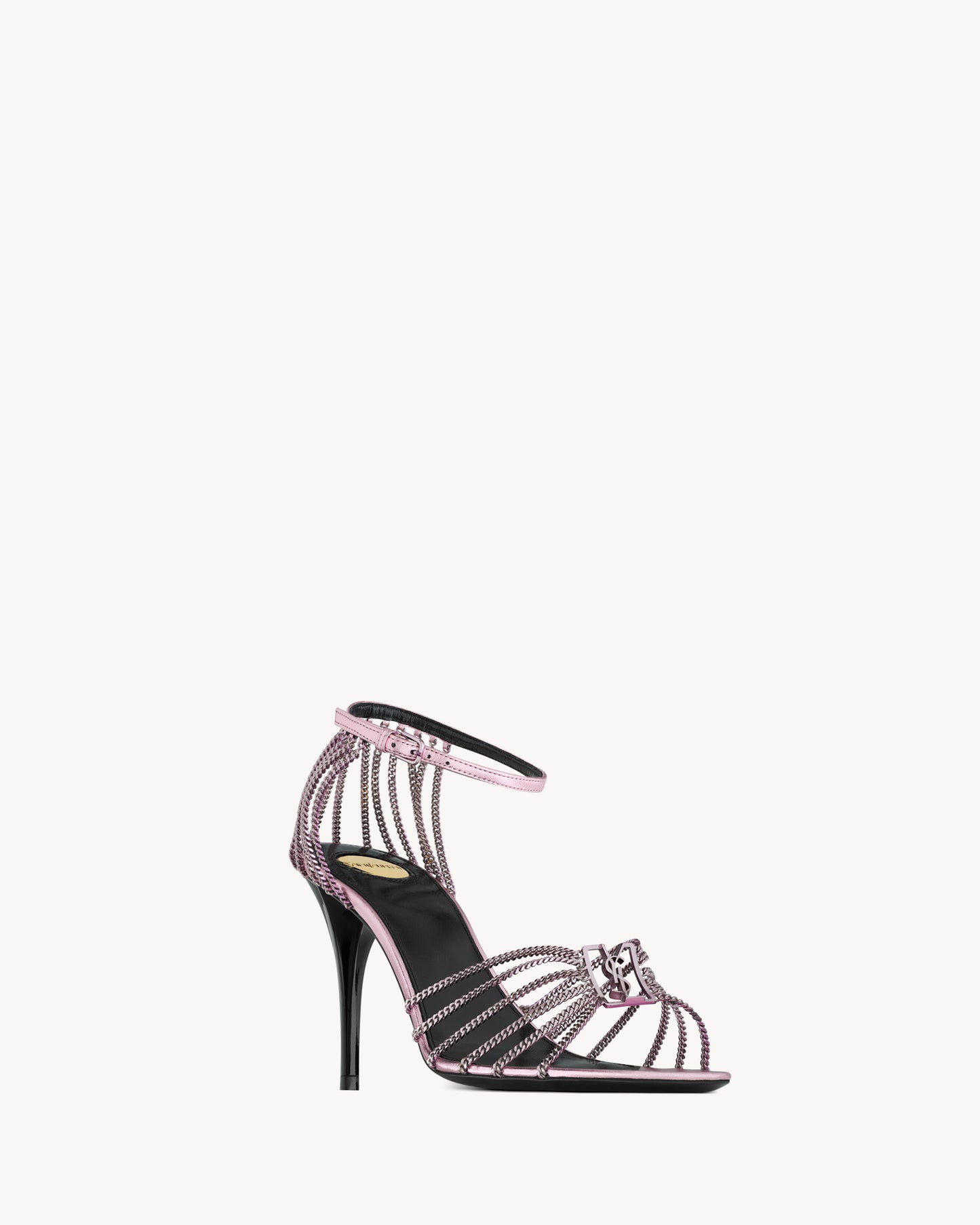 BABYLONE sandals in metallic leather and metal