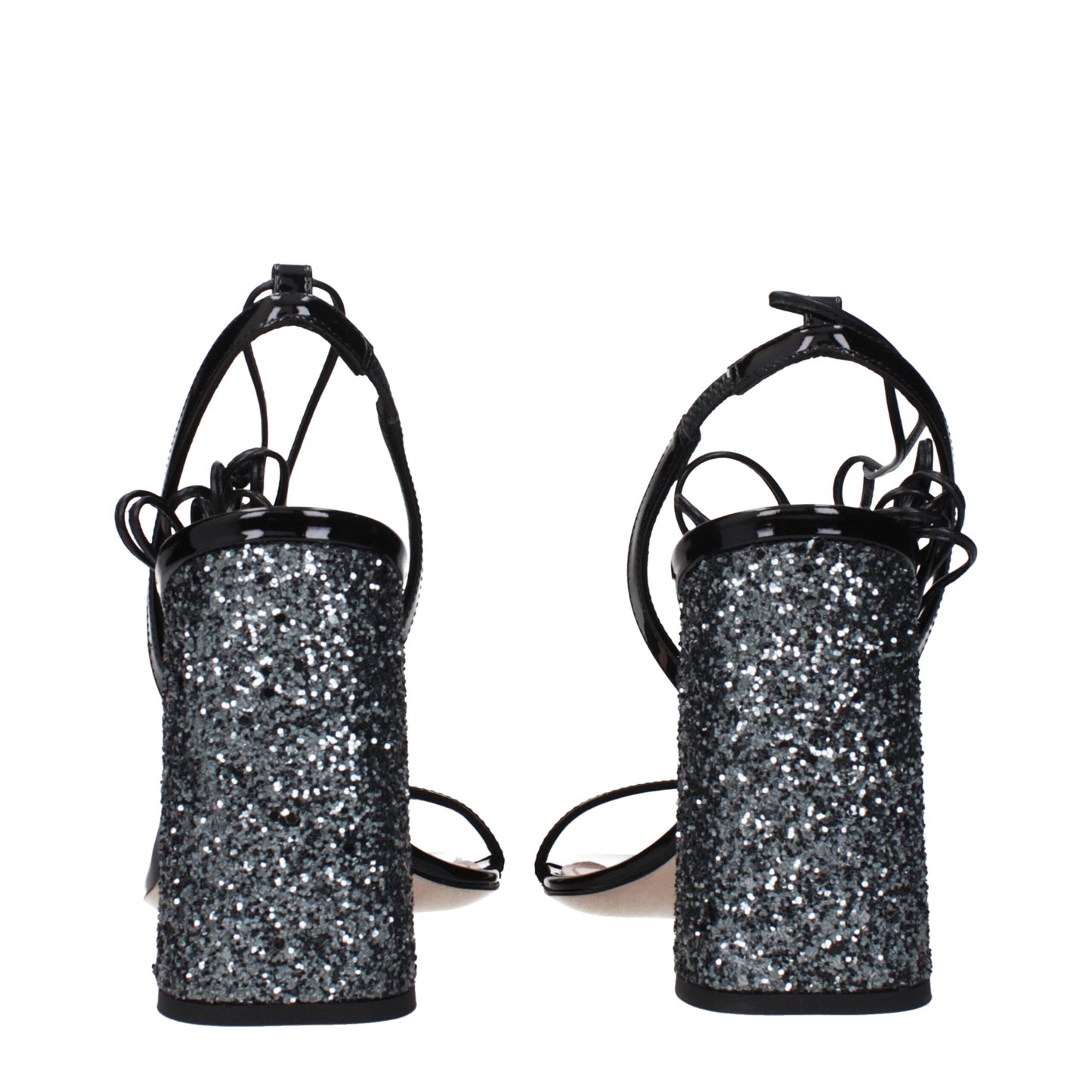 Miu Miu Black Patent Leather Platform Sandals