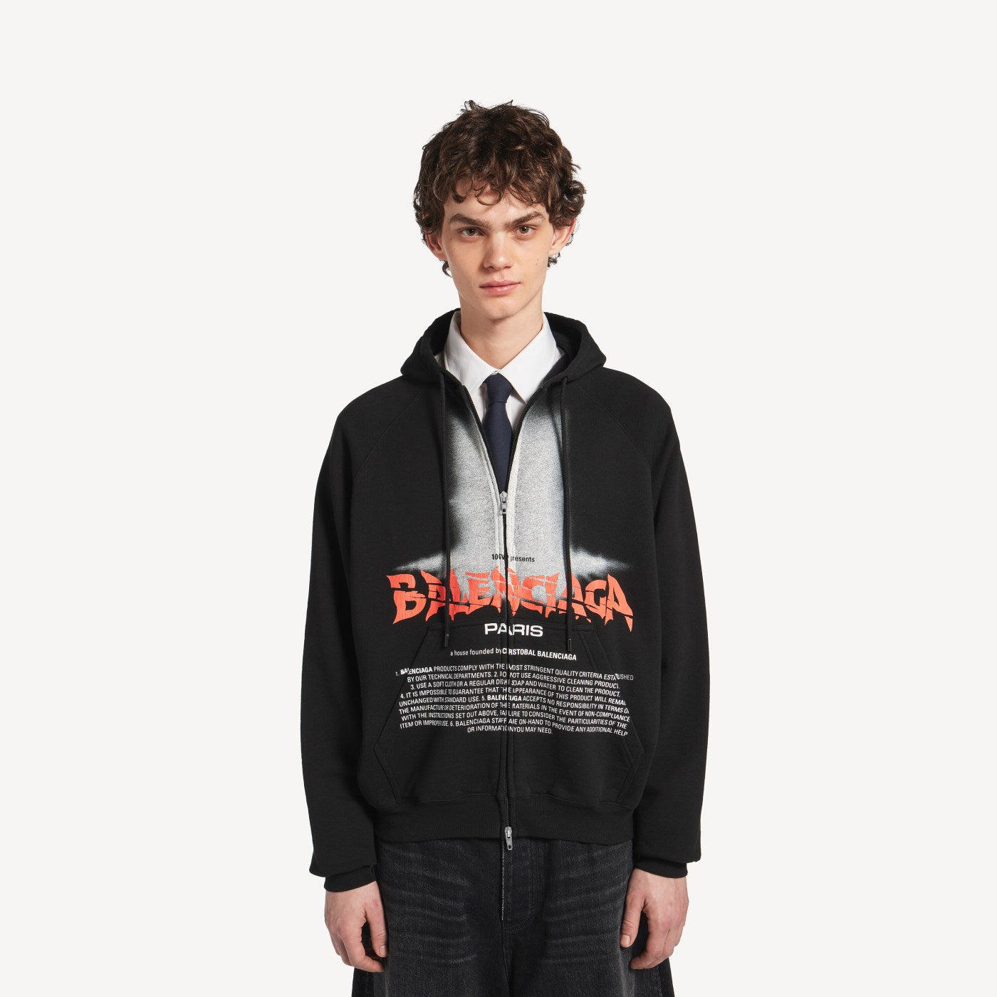 The door oversized zip-up hoodie