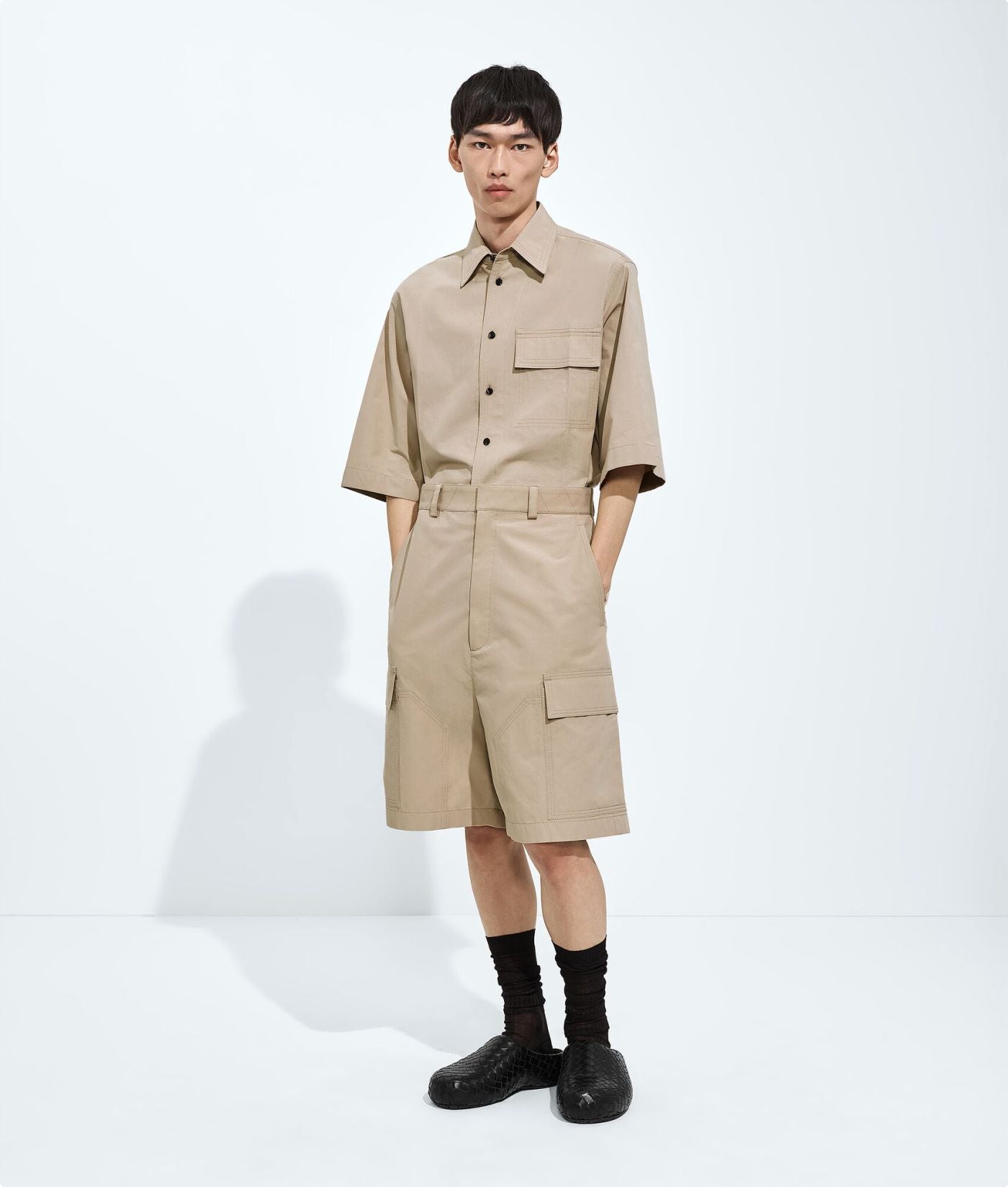 Cotton Toile Cargo Shorts
