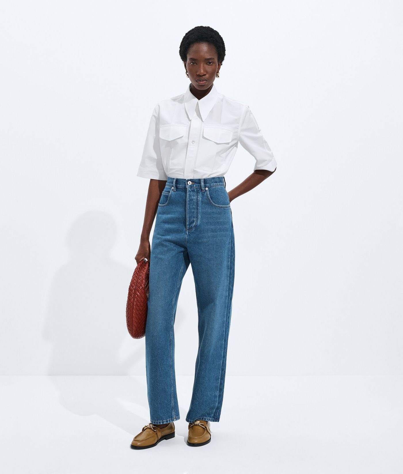Medium Indigo Wide Leg Jeans