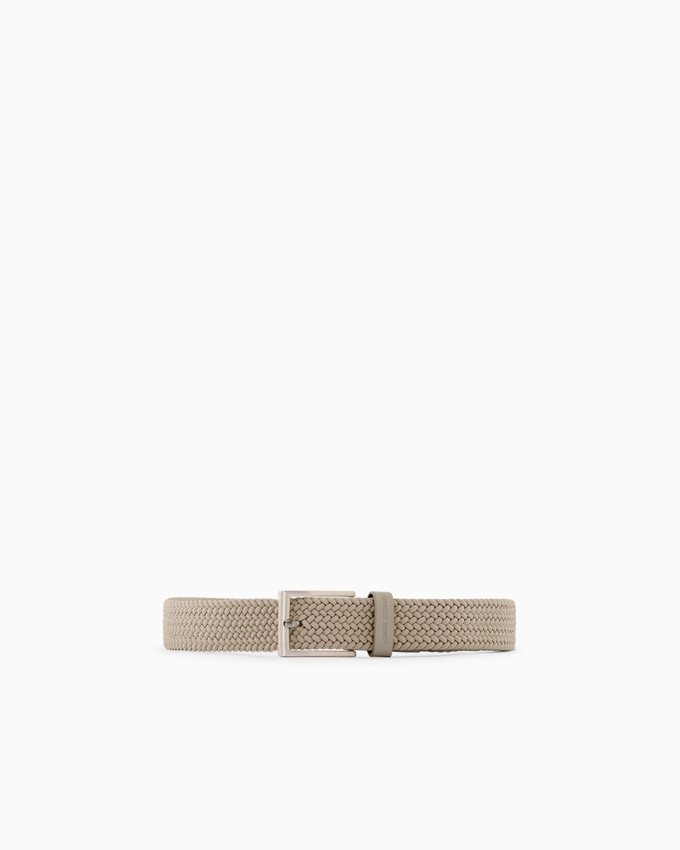 Tongue belt in fabric and leather