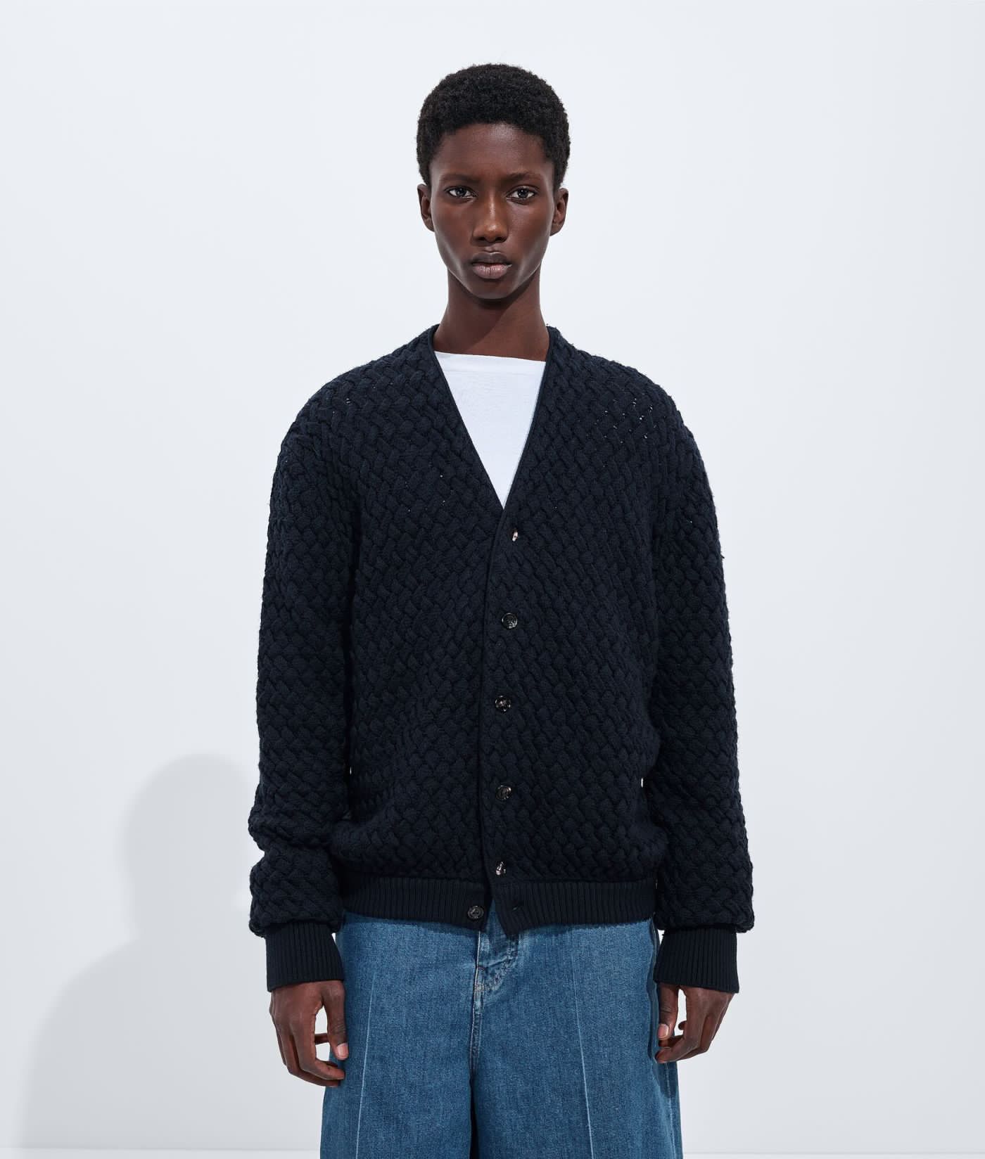 Intrecciato Wool Cardigan