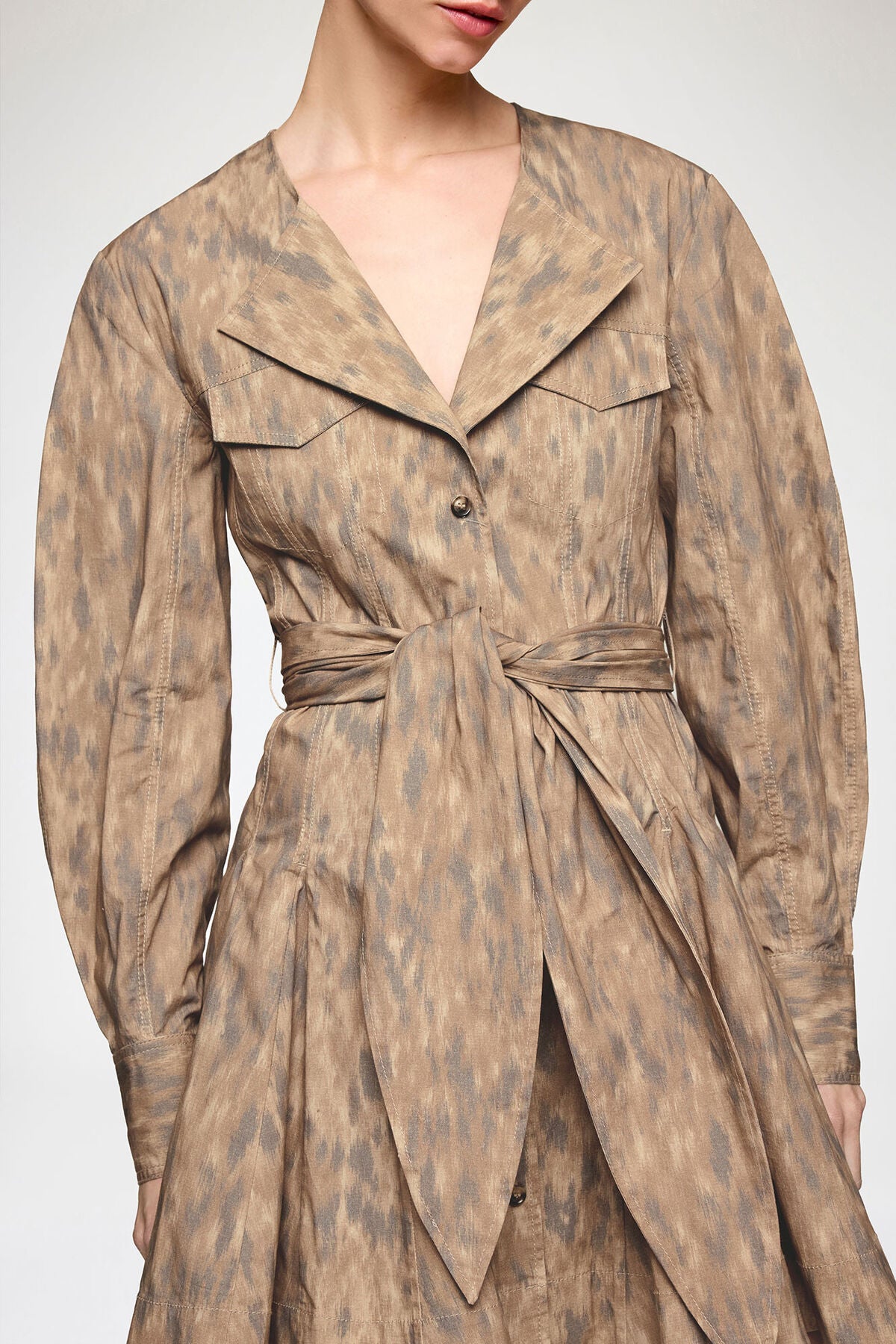 Shirt Dress in Stretch Cotton