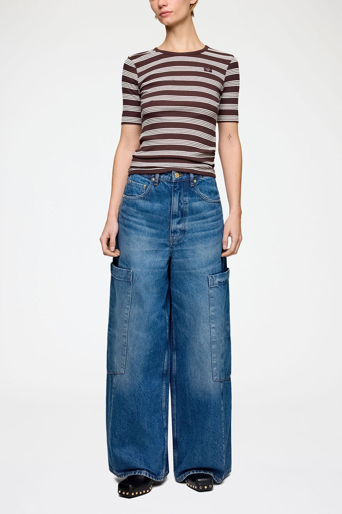 Baggy Cargo Jeans in Rigid Denim