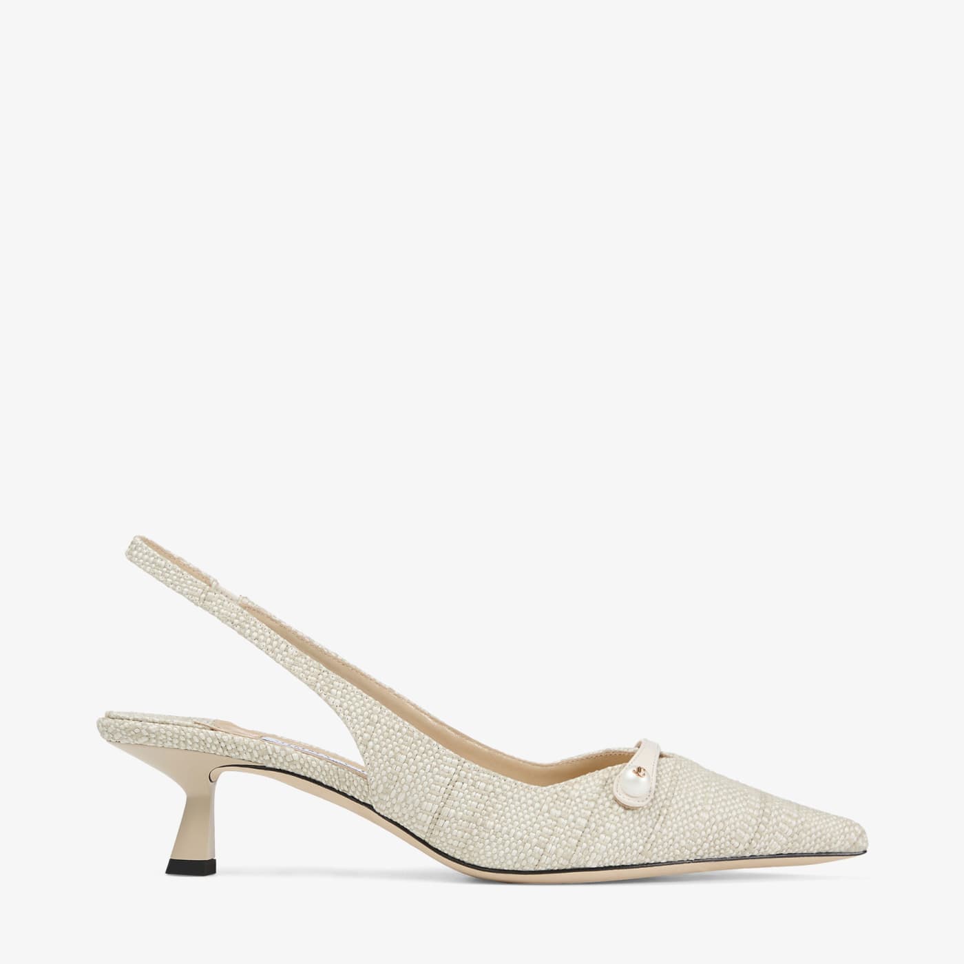 Amita 45 Natural Fine Raffia Slingbacks