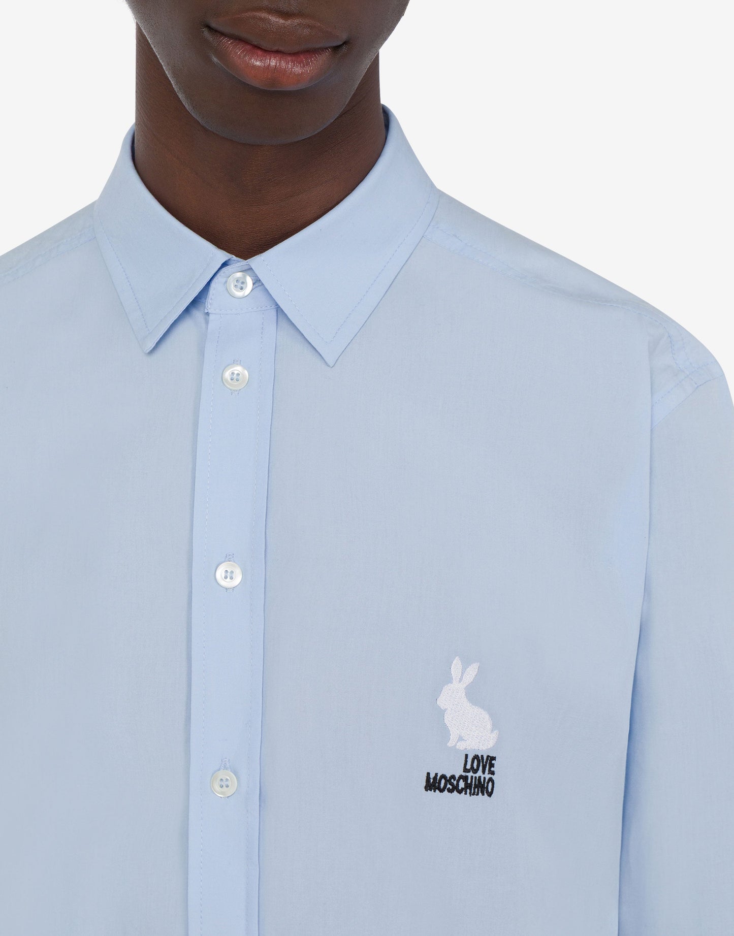 Camicia in popeline di cotone ricamata