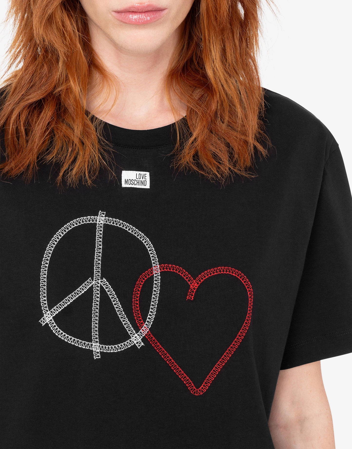 T-shirt in jersey di cotone ricamata