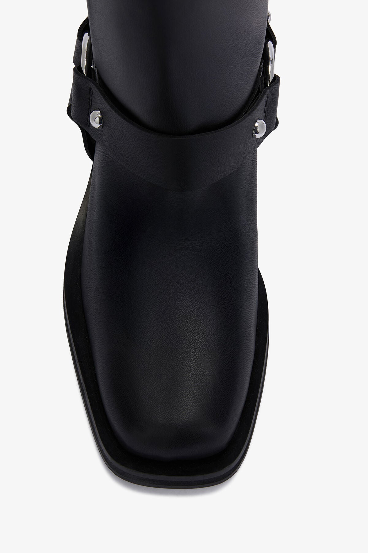 Mid Shaft Biker Boot in Black