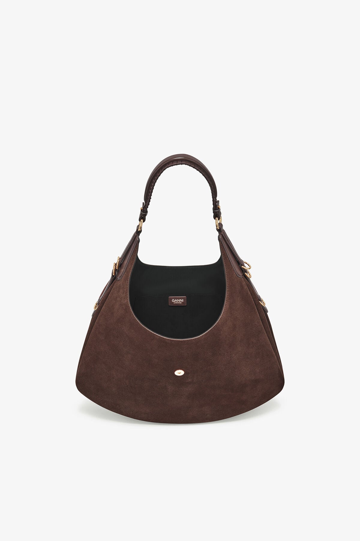 Brown Large Kat Bag in Suede
