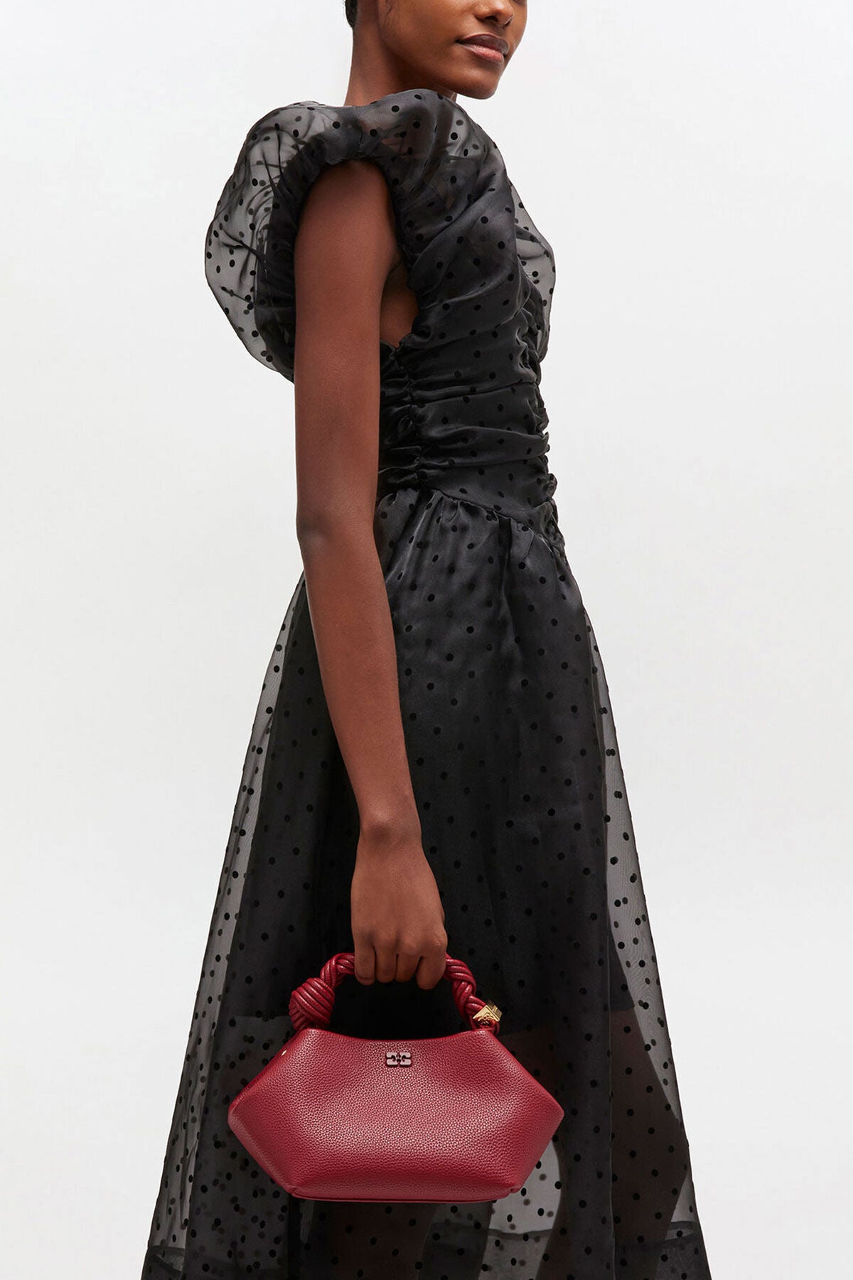 Red Grained Small Bou Bag