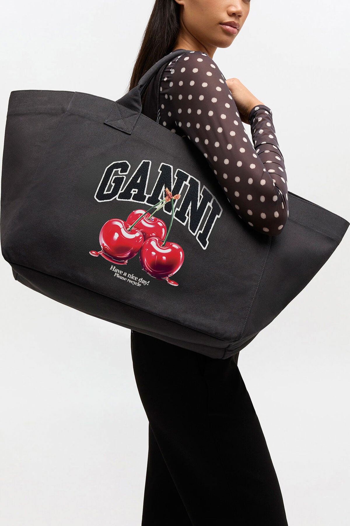 Black XXL Cherry Tote