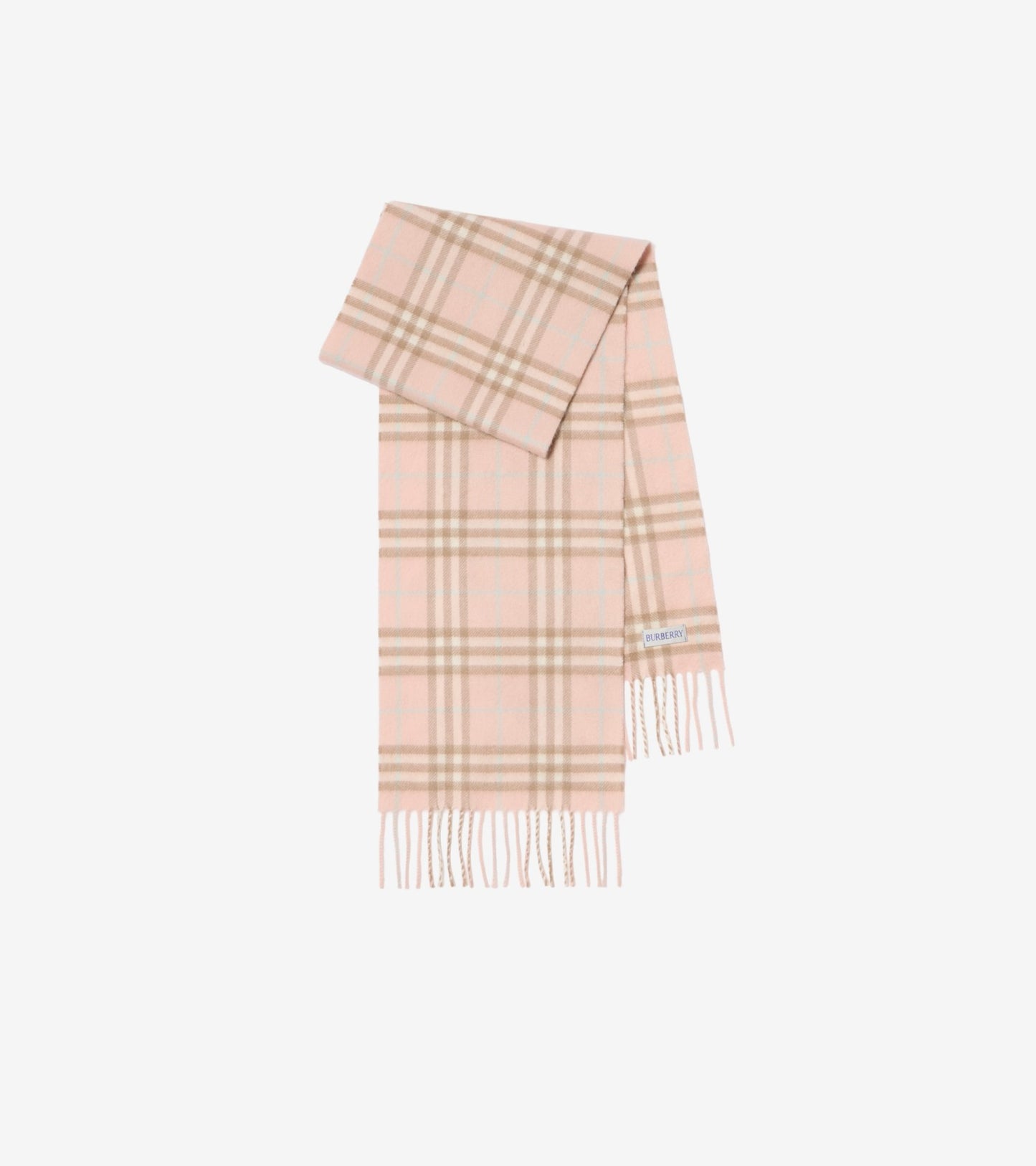 Check Cashmere Scarf in Cornflower blue - Children