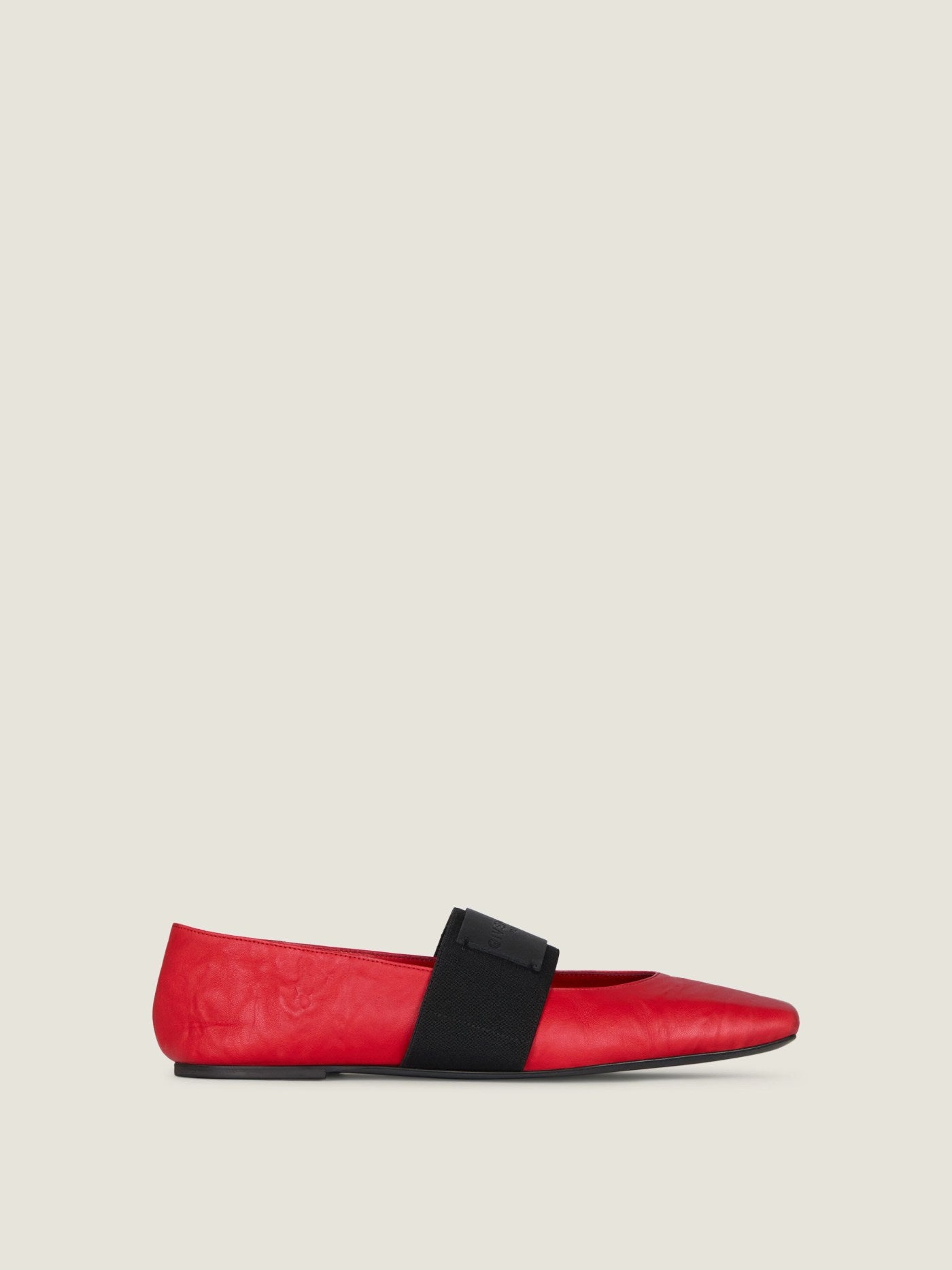 Sliced Square ballerinas in textured-effect leather