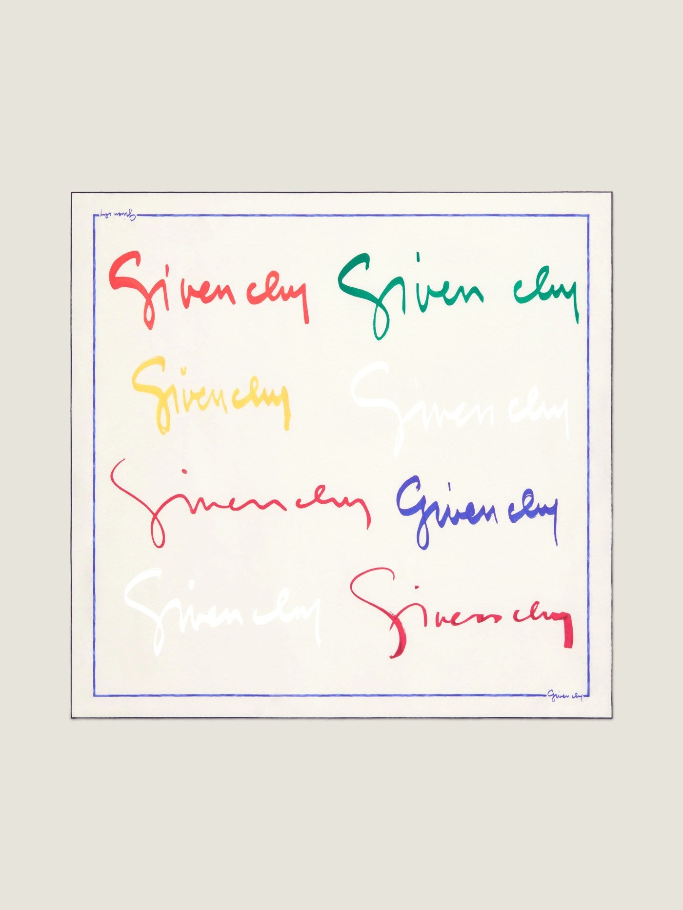 Square in silk with multicolored Givenchy signature