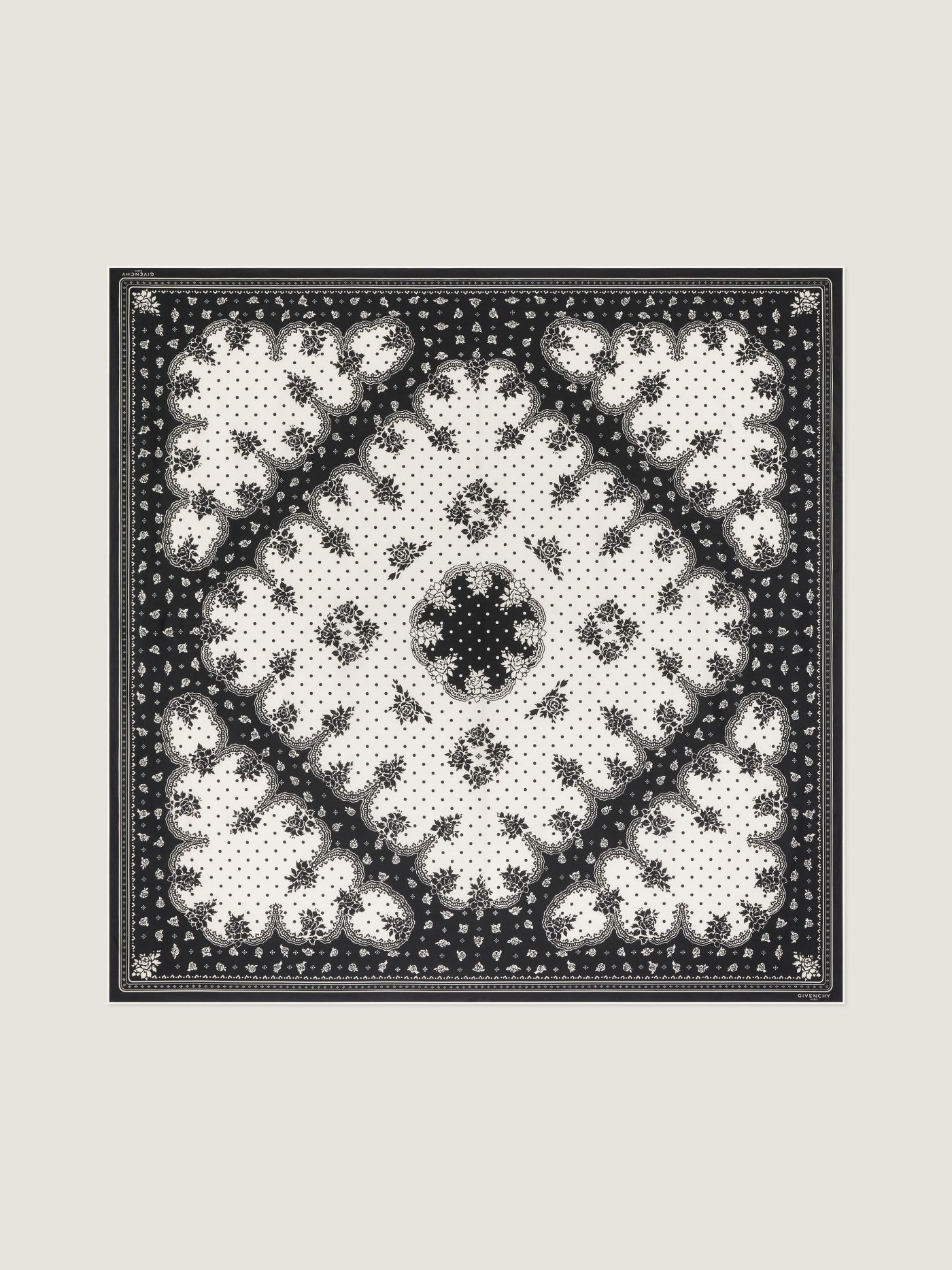 Large bandana in cotton and silk