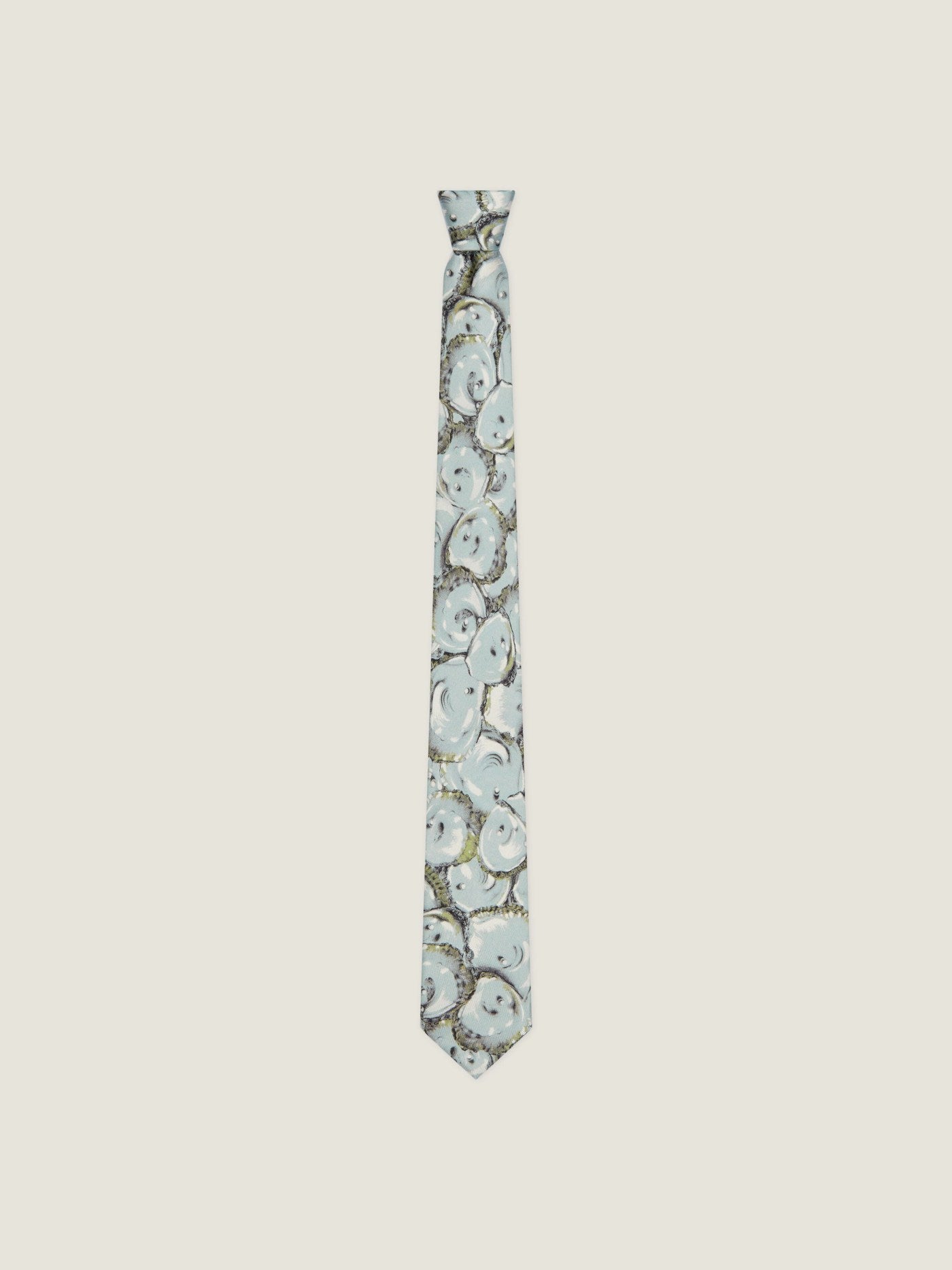 Tie in silk with oysters print