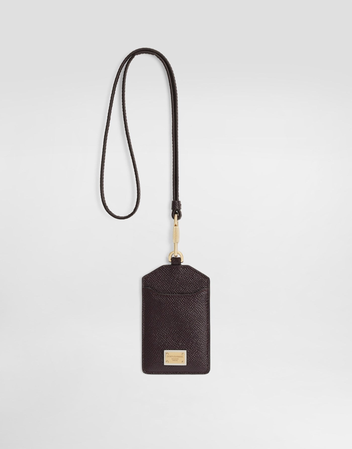 Dauphine calfskin keychain with plate