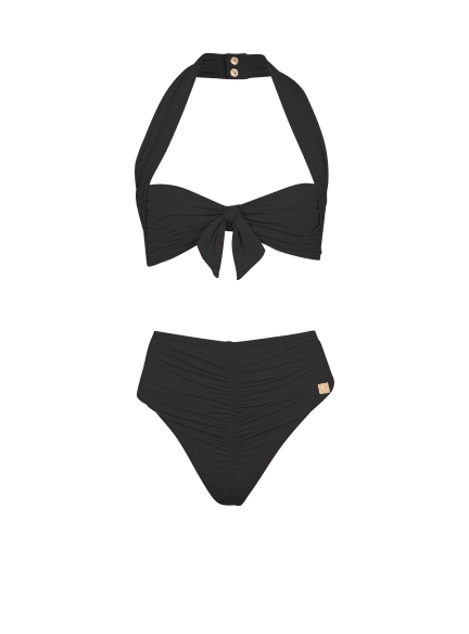 Plain two-piece swimsuit