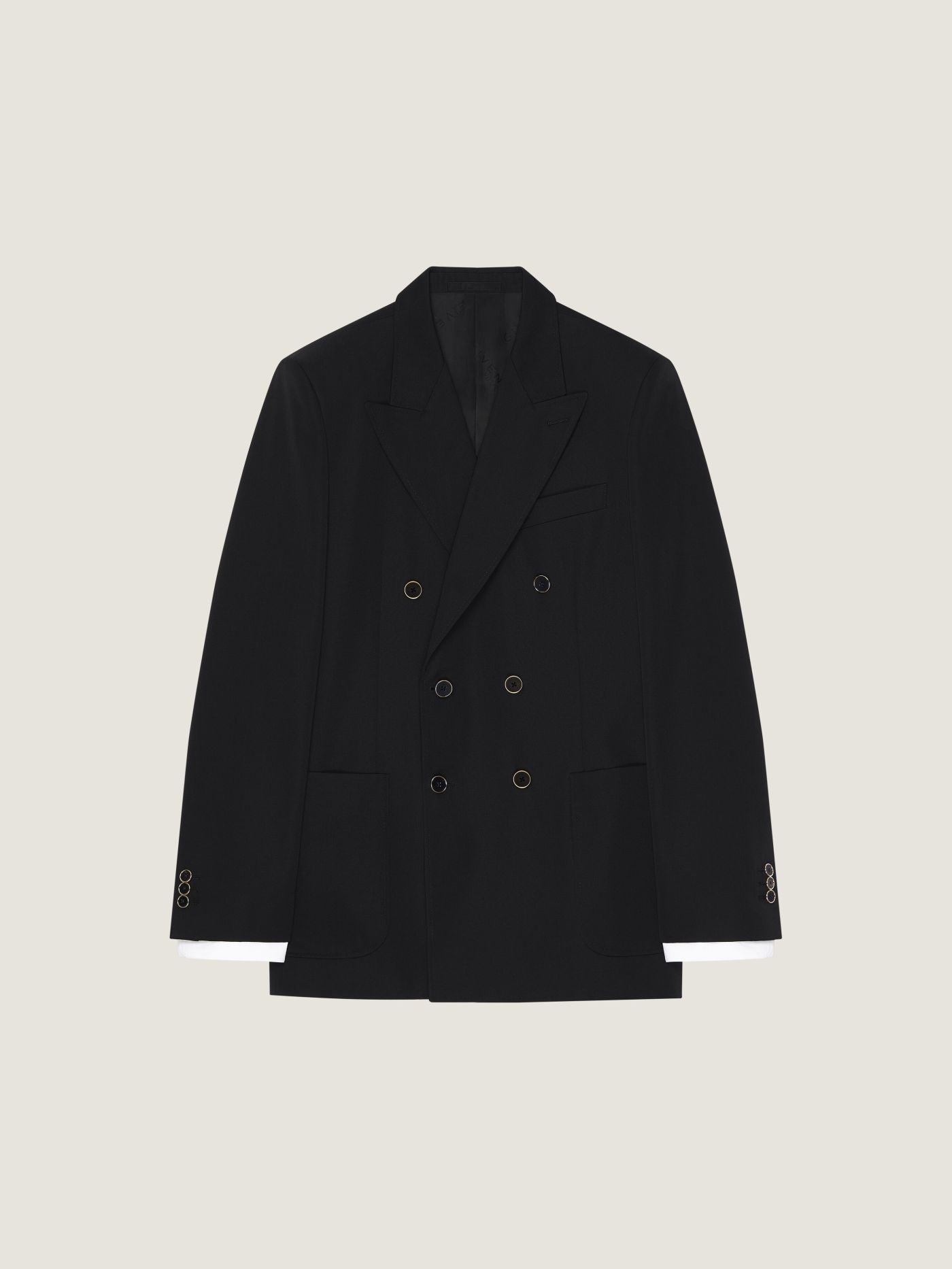 Double-breasted slim fit jacket in wool