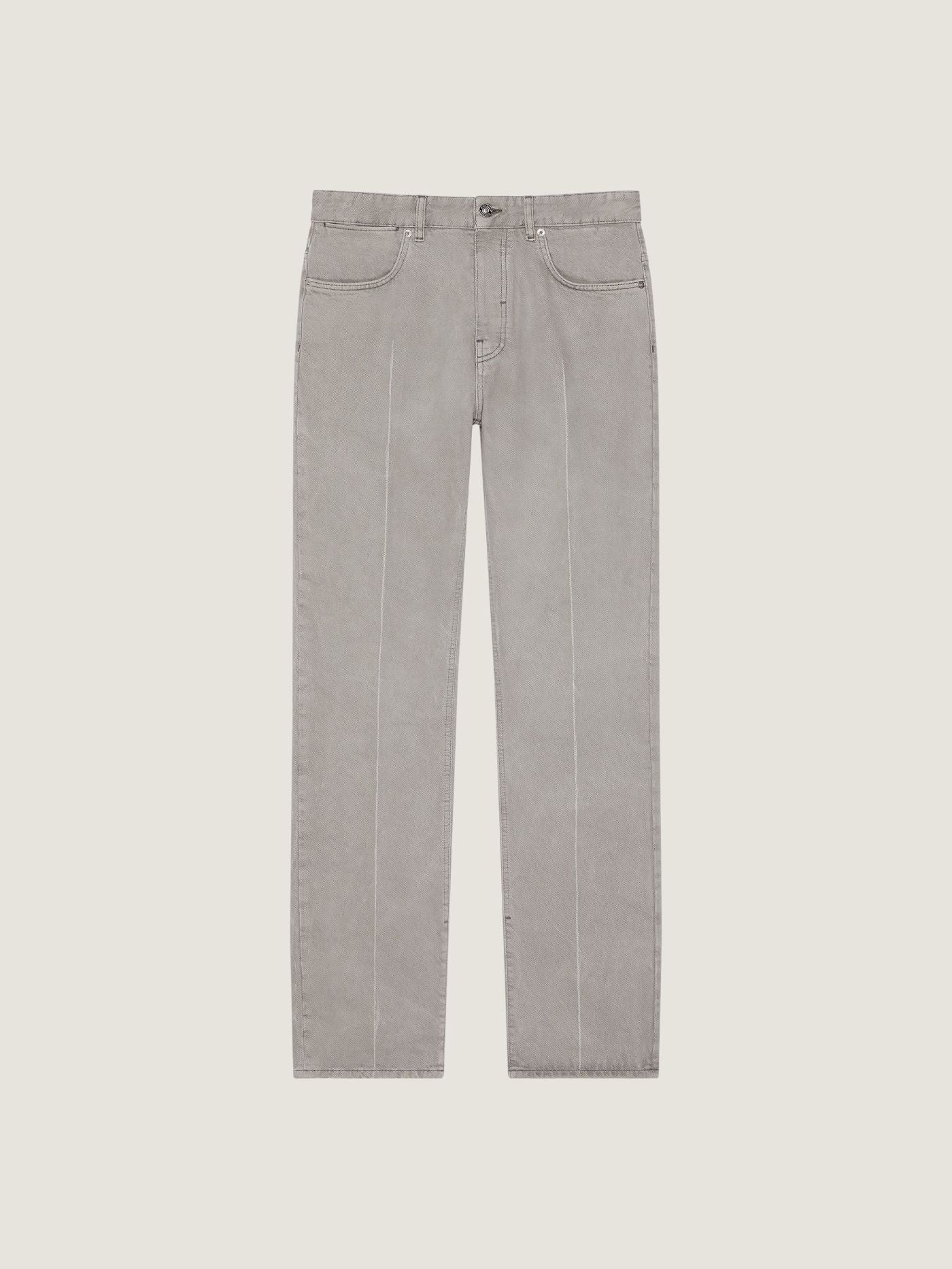 Straight fit grey jeans with folded effect