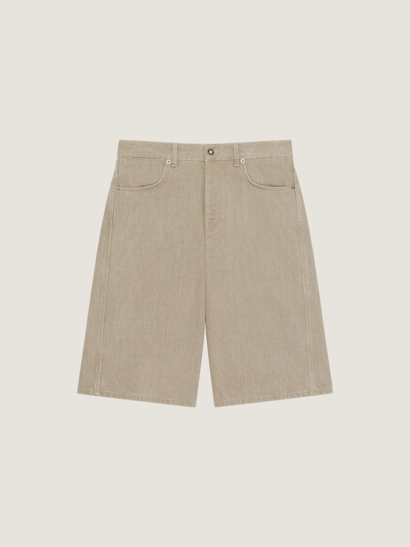Couture Seam bermuda shorts in beige denim