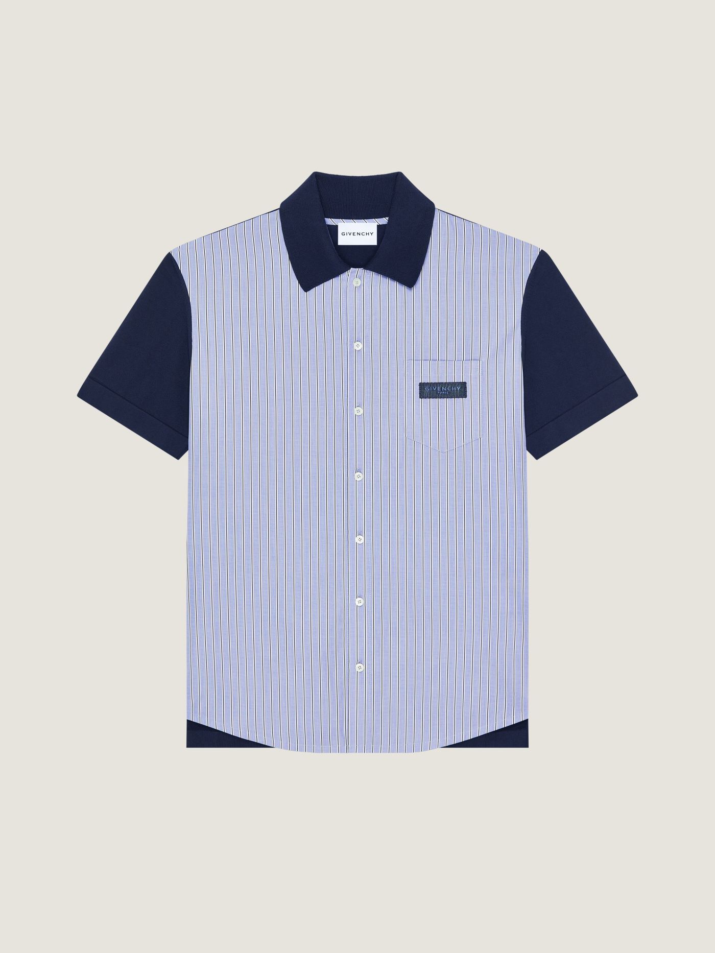 Striped shirt in cotton with Givenchy Paris gros grain