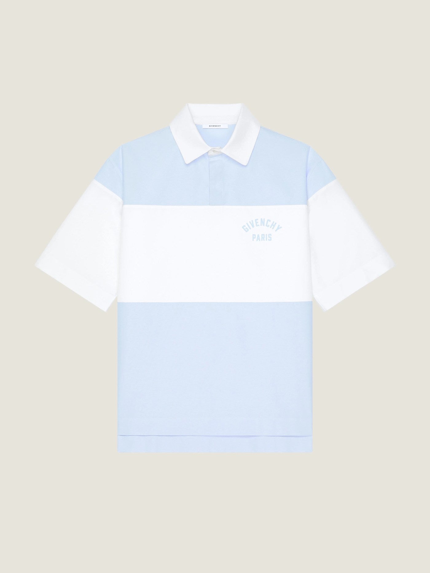 Bicolor polo in cotton with Givenchy Paris embroidery