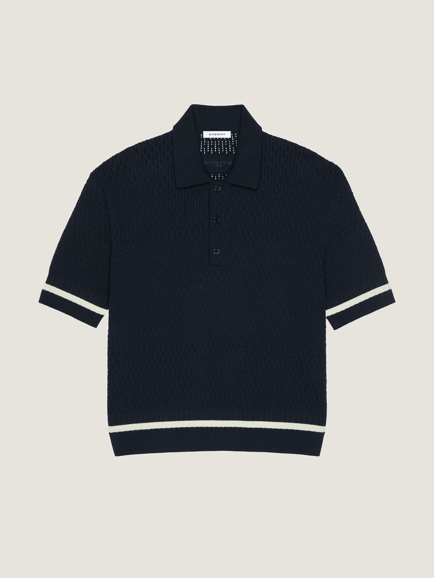 Polo in knit with Givenchy Paris embroidery