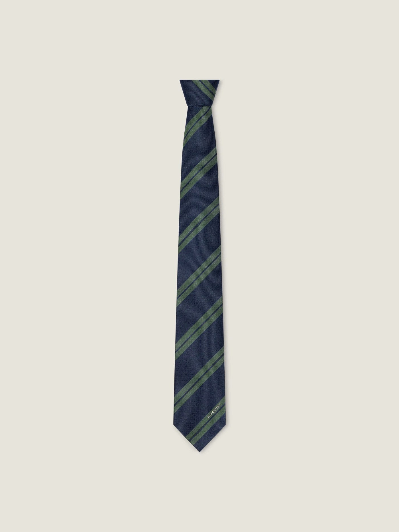 Double stripes tie in silk gros grain