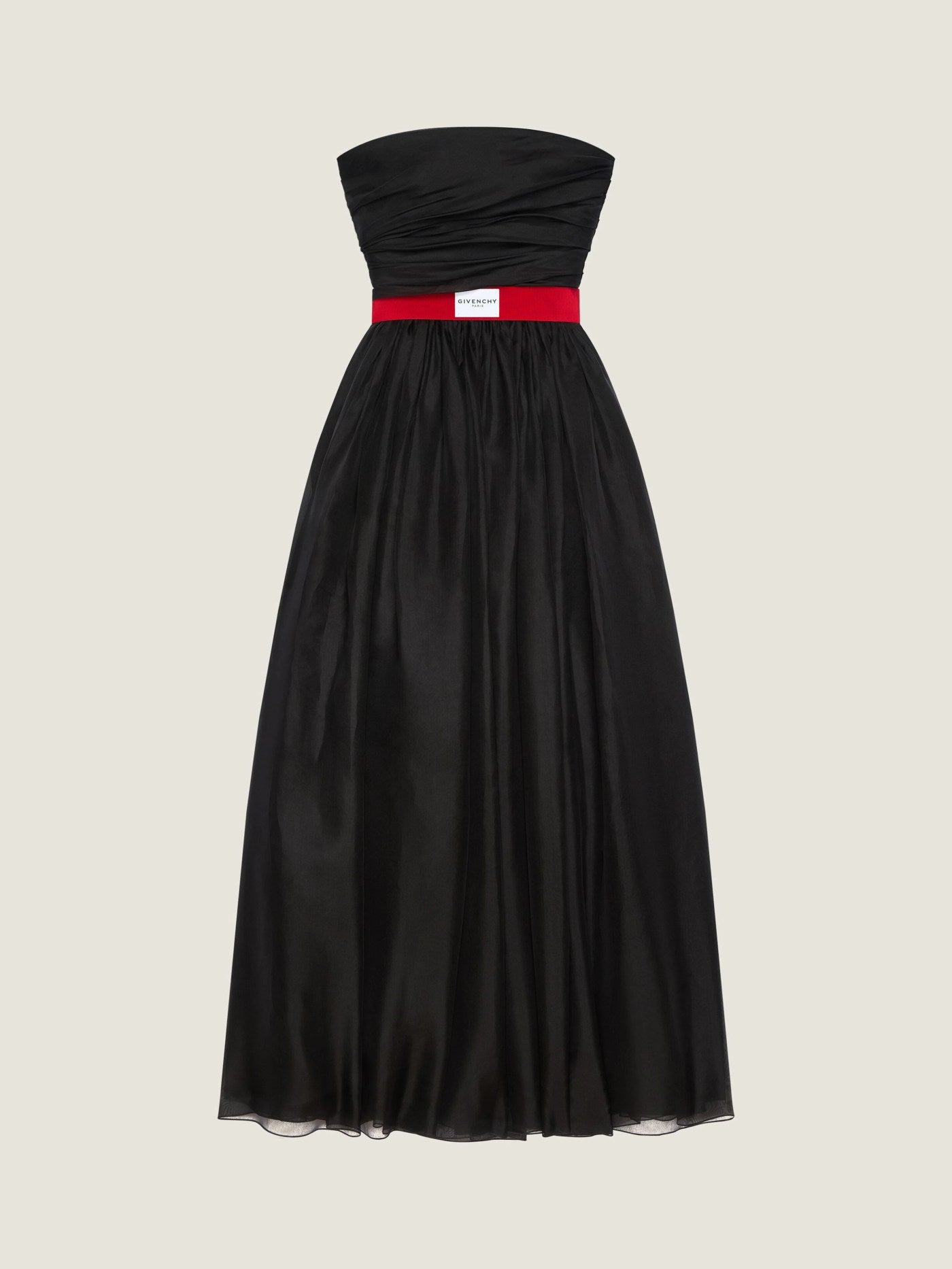 Bustier evening dress in organza